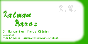 kalman maros business card