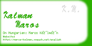 kalman maros business card